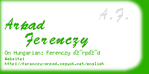 arpad ferenczy business card